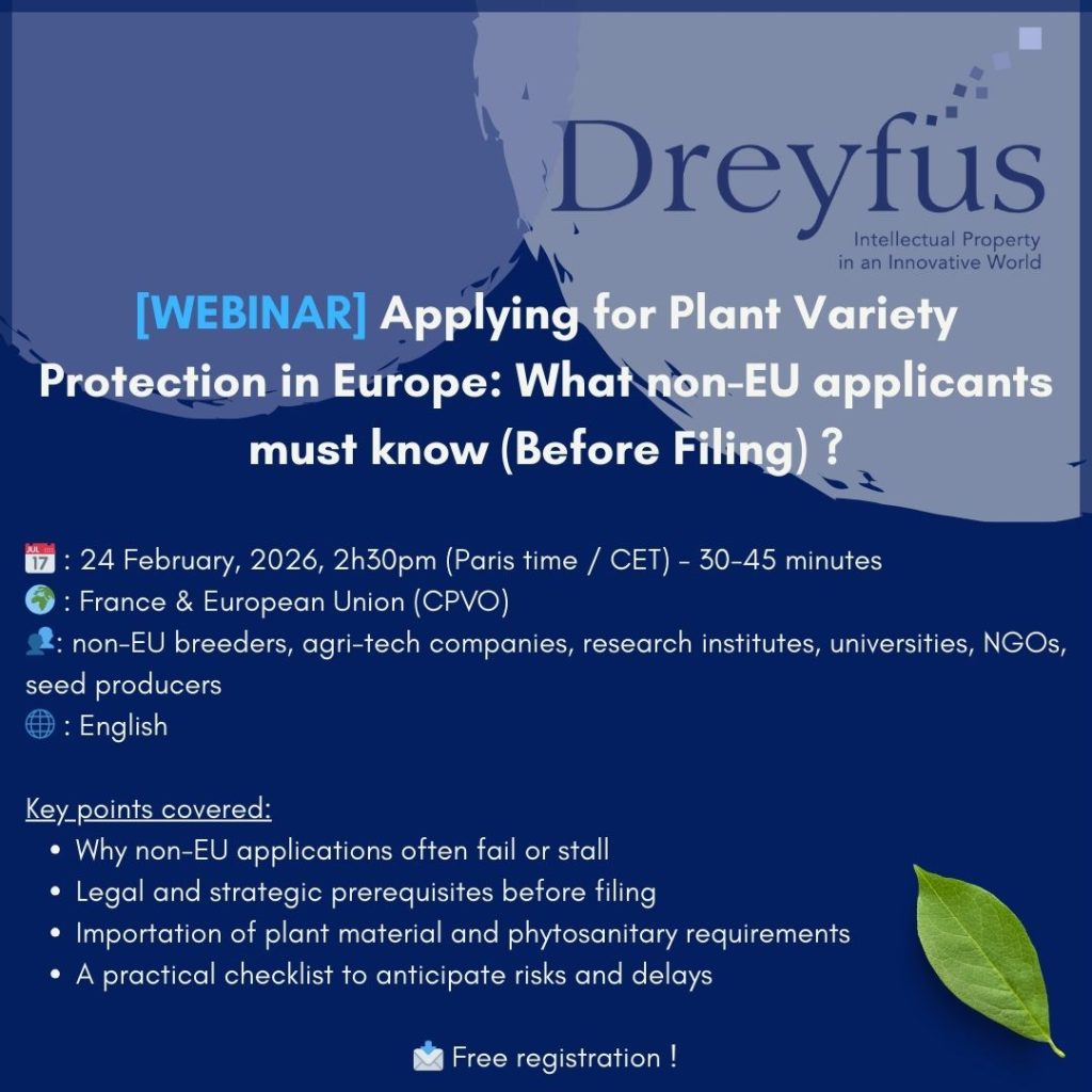 Dreyfus webinar plant variety protection