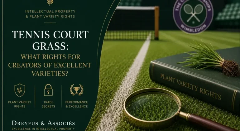 Can the grass on a tennis court be protected as a plant variety?