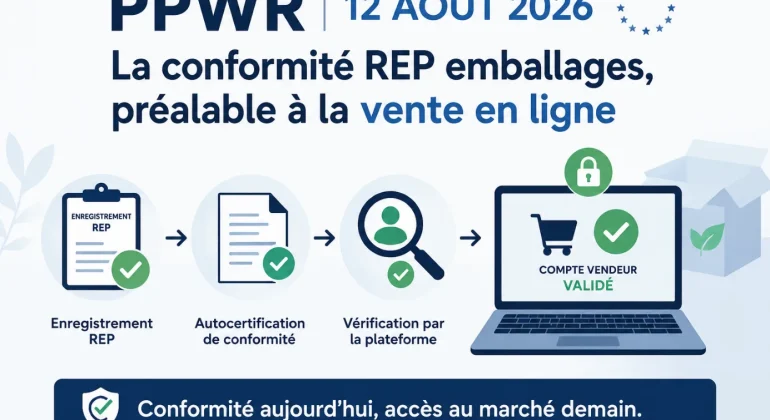 PPWR : depuis le 12 août 2026, la conformité REP emballages est devenue un préalable à la vente en ligne