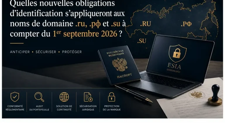 Quelles nouvelles obligations d’identification s’appliqueront aux noms de domaine .ru, .рф et .su à compter du 1er septembre 2026 ?