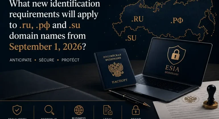 What new identification requirements will apply to .ru, .рф and .su domain names from September 1, 2026?