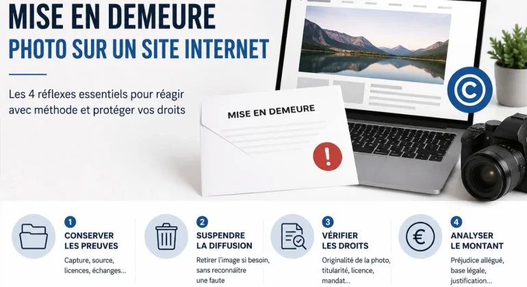 Que faire lorsqu’on reçoit une mise en demeure pour une photo publiée sur un site internet ?