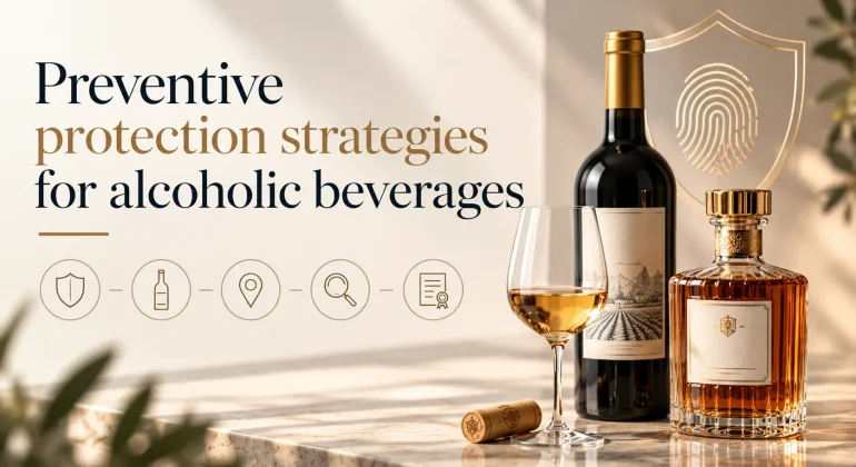 How can alcoholic beverages be effectively protected against counterfeiting?