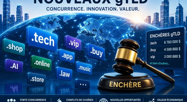 Nouveaux gTLD : comment la concurrence et les enchères vont-elles s’organiser en 2026 ?